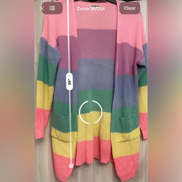 Rainbow Open Front Cardigan Size XL NWOT*SOLD* - Picture 4 of 6